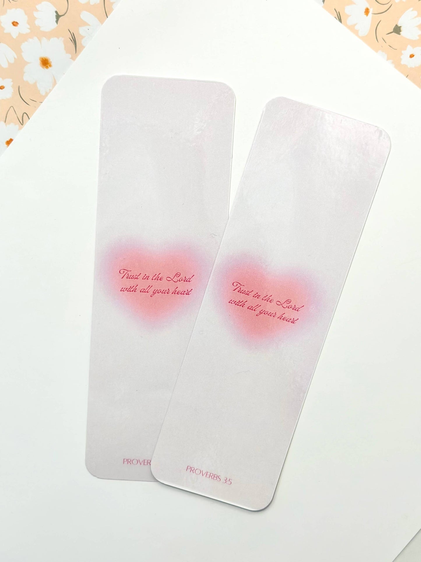 Proverbs 3:5 Bible verse bookmark: Pink