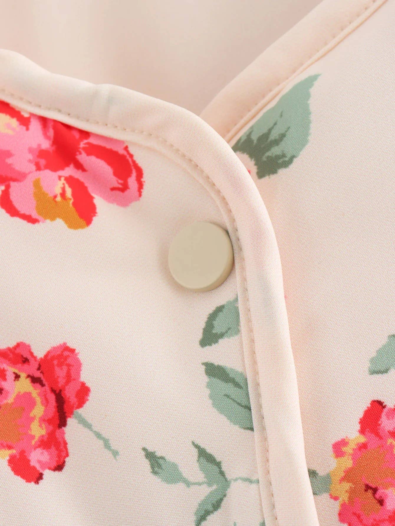 Pockets Contrasting Chic Printed Quilted Jacket: Pink / L