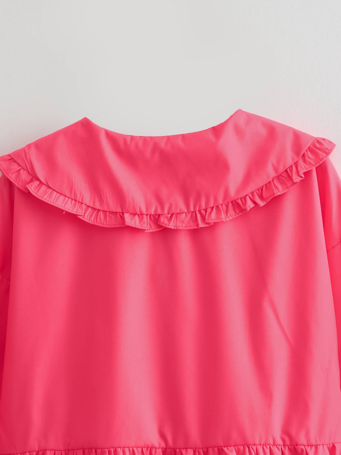Oversized collar Ribbon Bow tied front Peplum Blouse: White / S