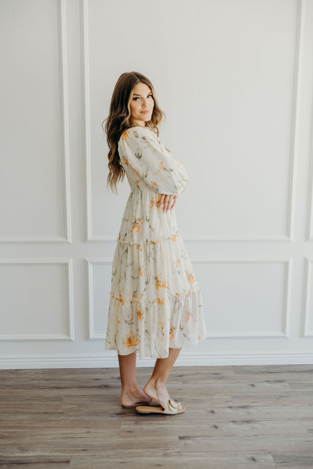 The Georgia Dress in Sunrise Peach