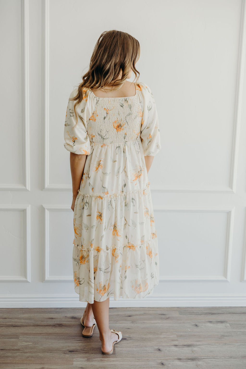 The Georgia Dress in Sunrise Peach