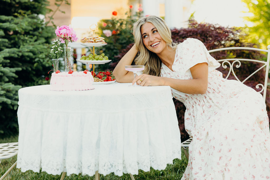 The Evelyn Dress in Cerulean Bloom