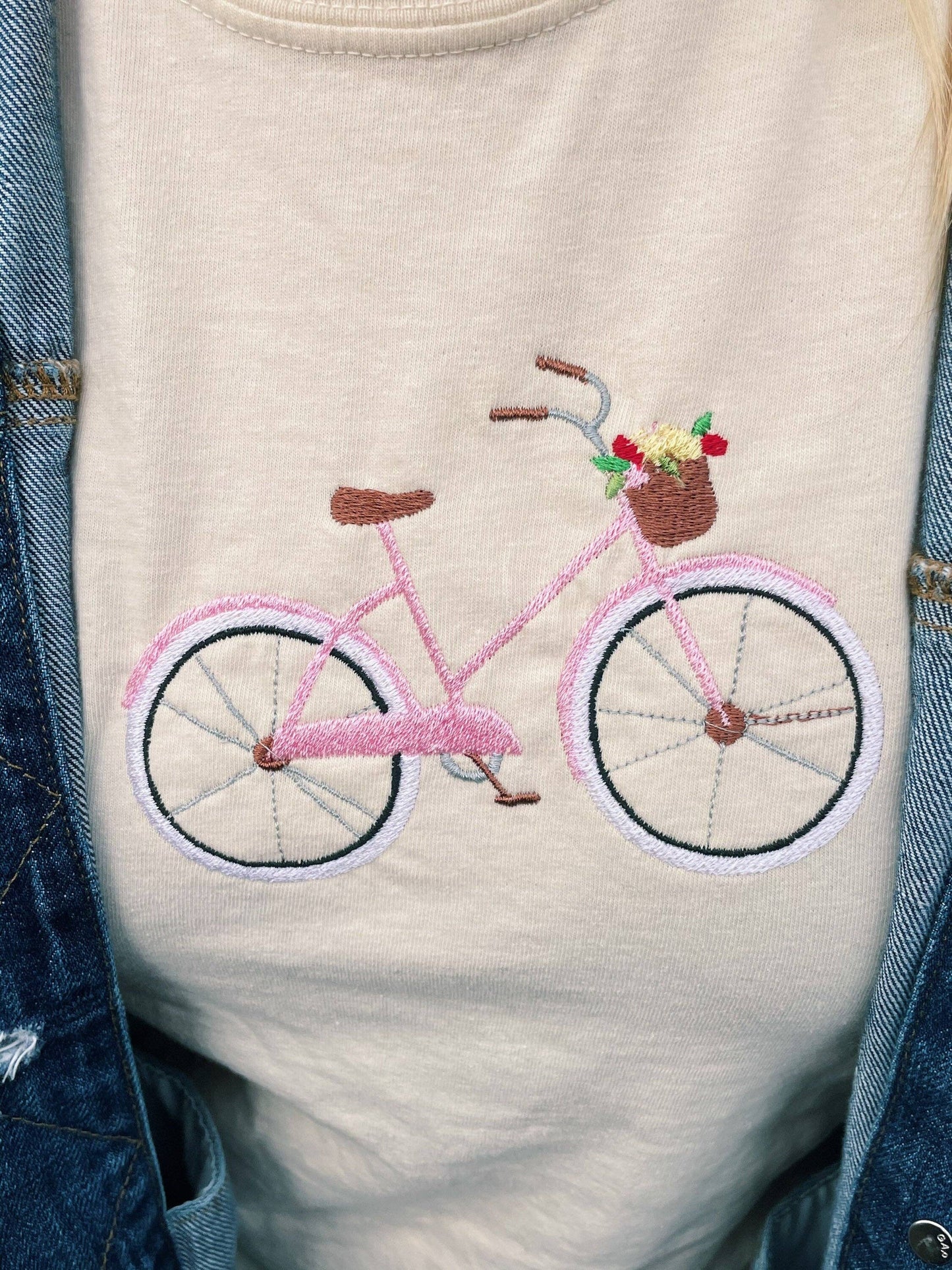 Embroidered Bicycle T-Shirt