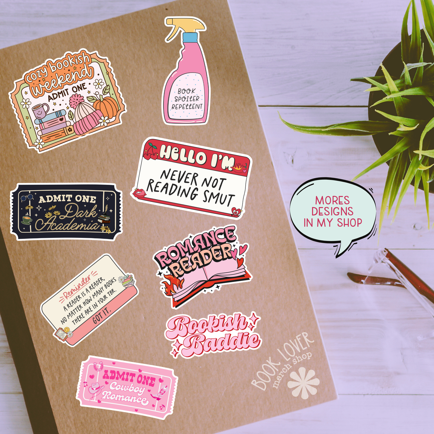 The BookStore Stickers / Bookish Merch, Book Lover: Matte 3''