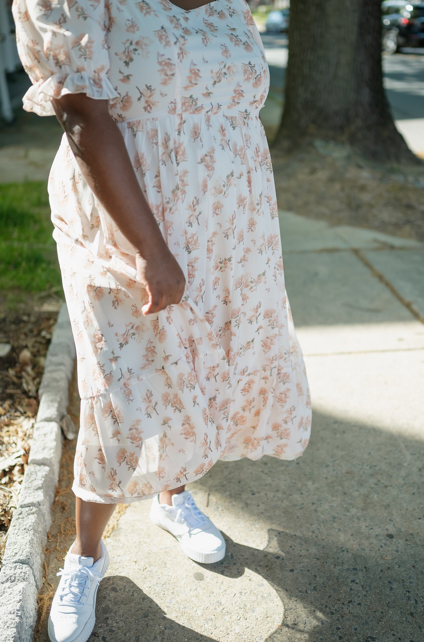 The "Ella" Dress in Cream Floral