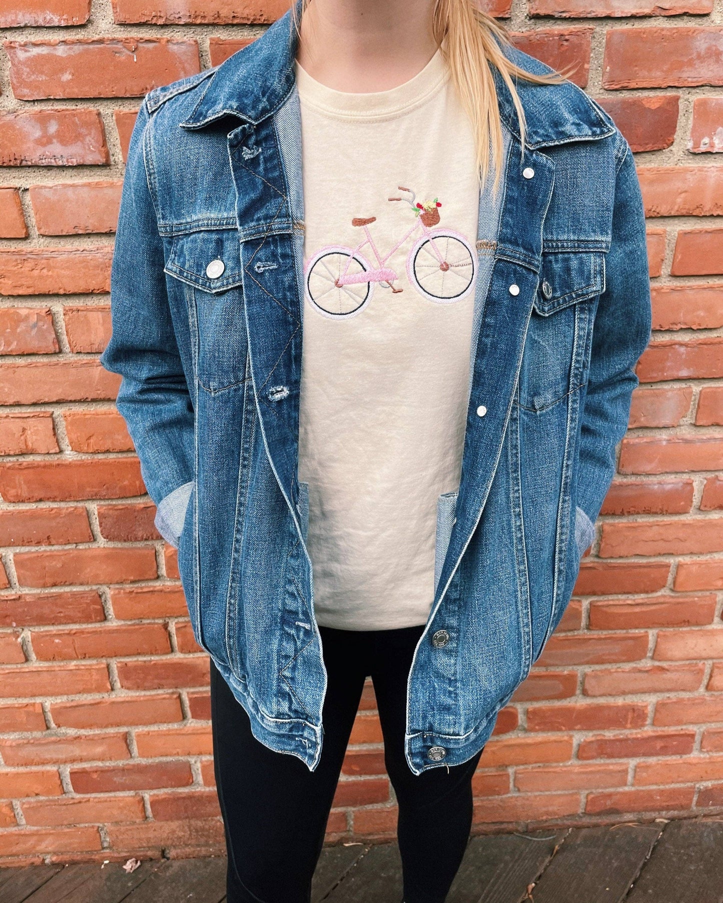 Embroidered Bicycle T-Shirt