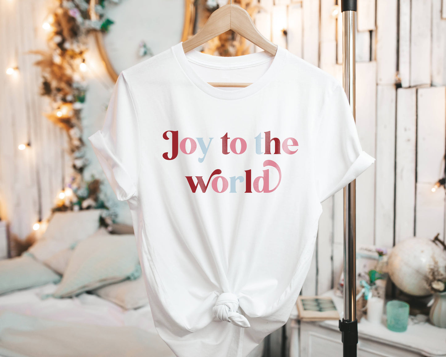 Joy To The World Graphic Tee:White