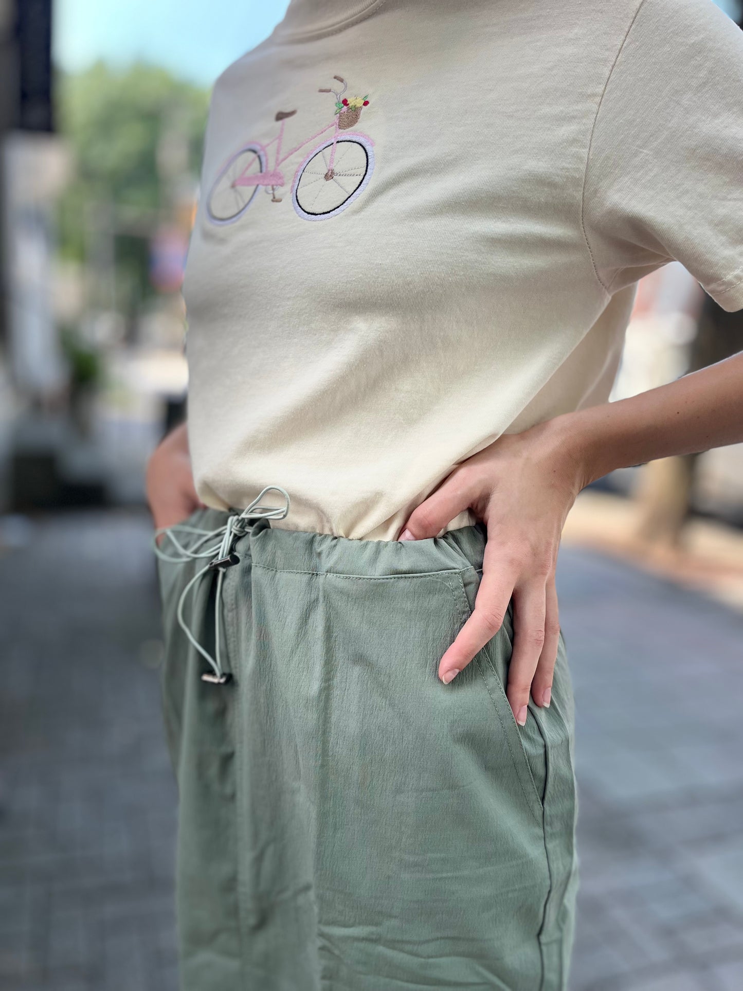 Light Olive Cargo Skirt