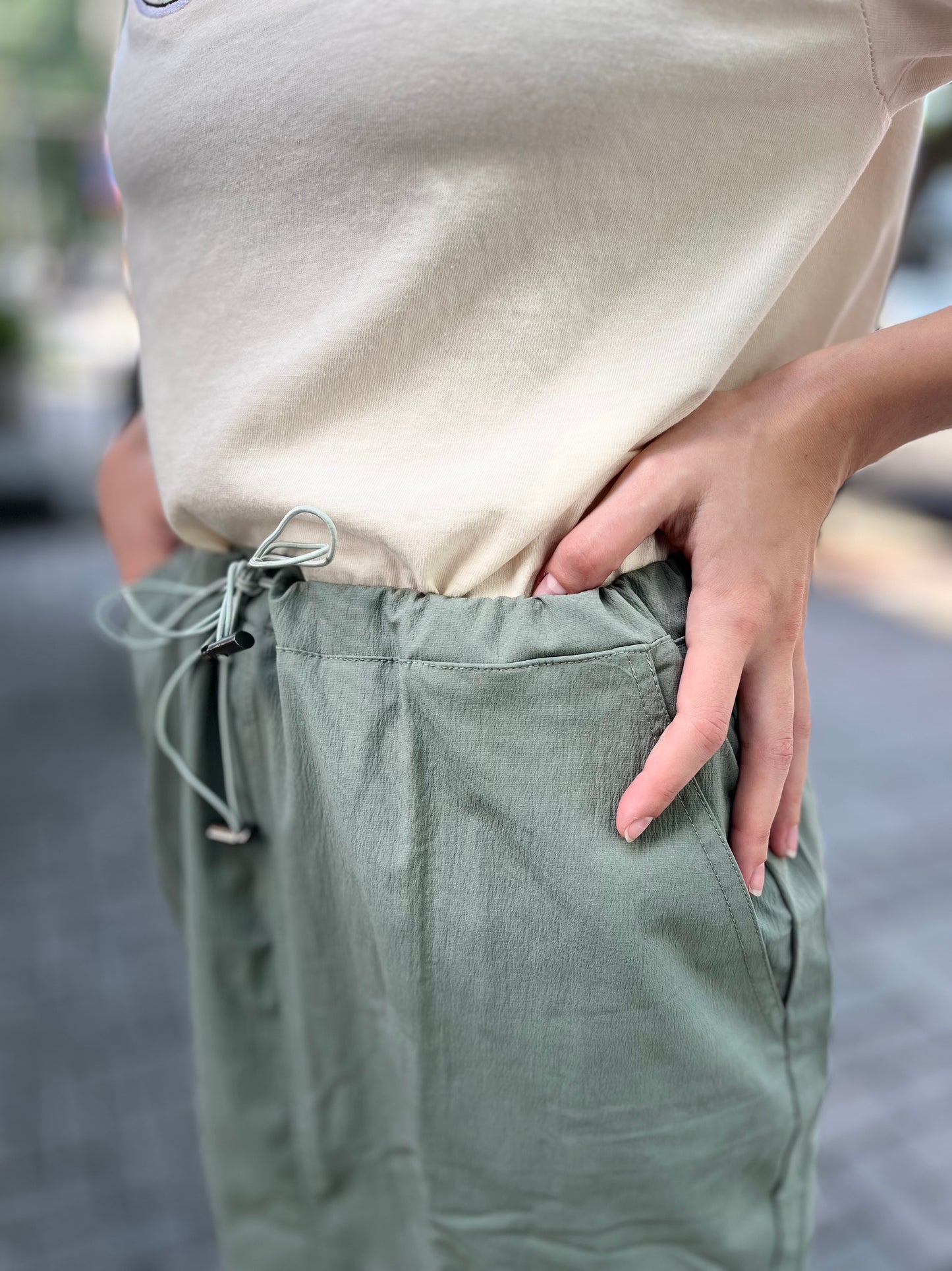 Light Olive Cargo Skirt