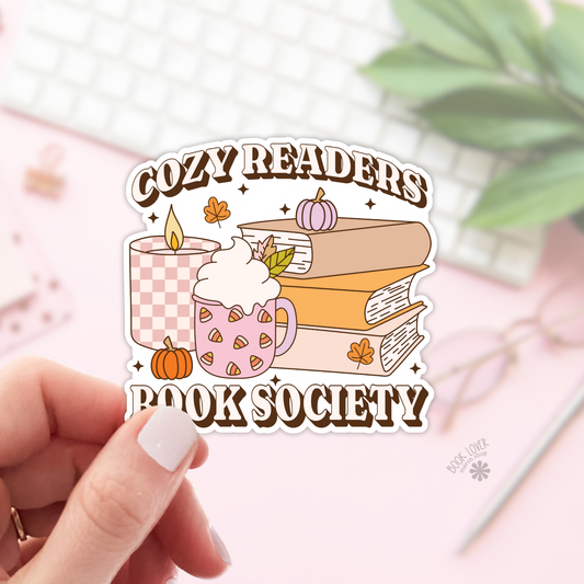 Cozy Readers Book Society Stickers / Bookish Stickers : 3''