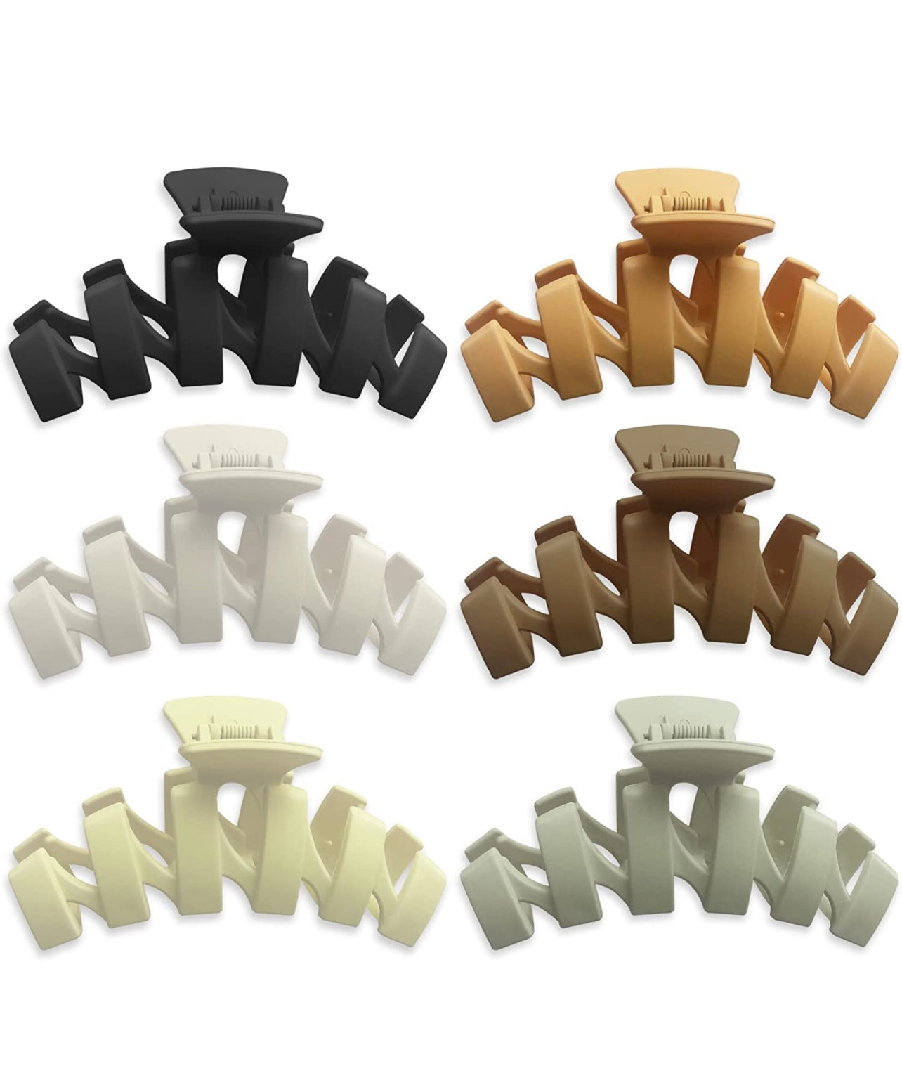 Large Neutral Matte Claw Clips